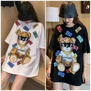 🐼เสื้อยืด oversize สกรีนลายหมี