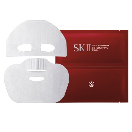 (แผ่นมาส์กหน้า-ซองแดงคู่ติดกัน) SK-II Skin Signature 3D redefining mask ใช้ครั้งละ2ซองที่แพ็คติดกันมา บำรุง กระชับ 2019