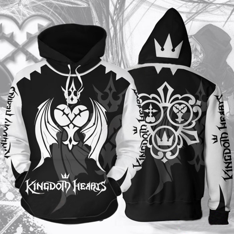 Kingdom Hearts Hoodie Anime Coat 3D Print Jacket เสื้อกันหนาวแฟชั่น Outerwear