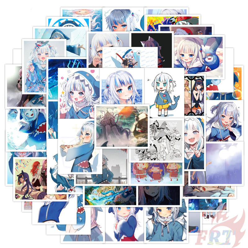 Hololive Vtuber Gawr Gura Series 03 สติ๊กเกอร์ 52Pcs/Set Fashion DIY Waterproof Decals Doodle สติ๊กเกอร์