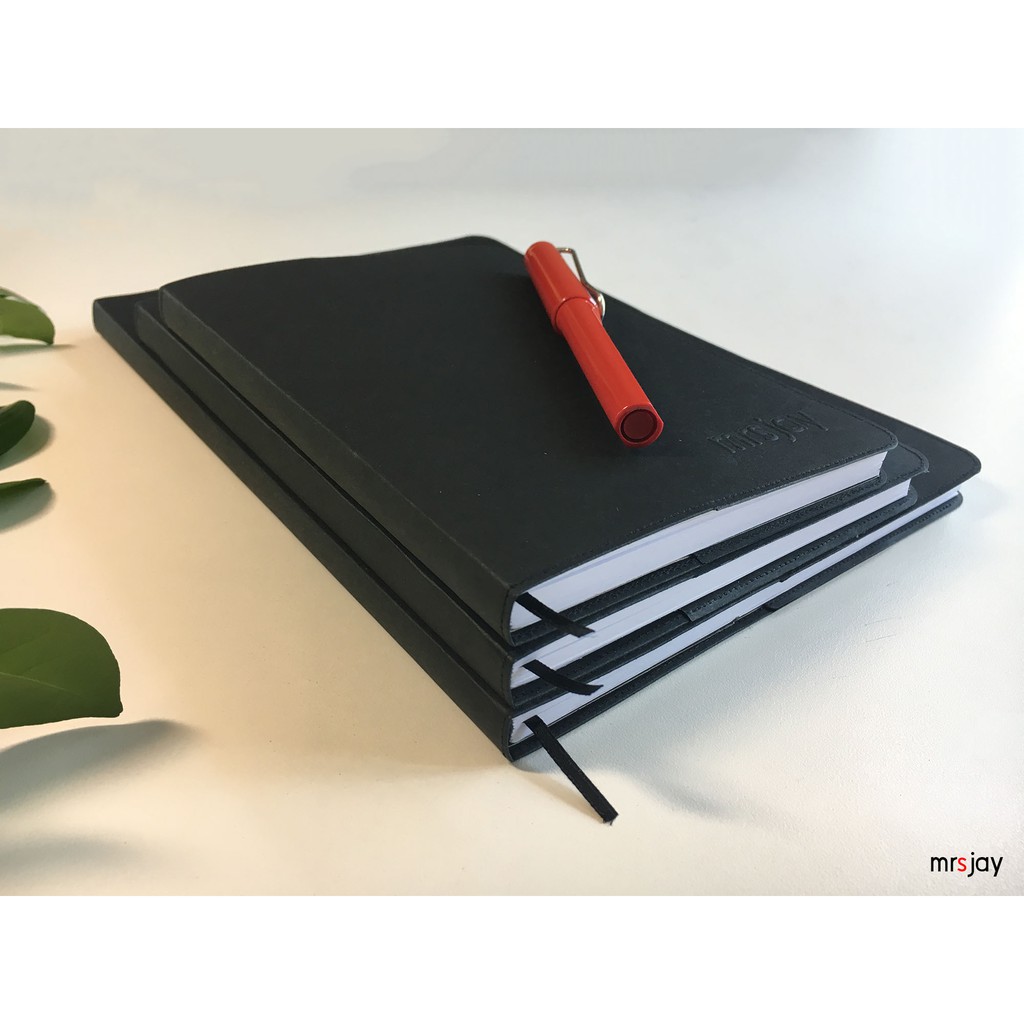สมุดโน๊ตB5/A5/B6 กระดาษดำด้านหนาเย็บขอบ (ฺMatt Black Notebook) เนื้อในกระดาษขาวหนา 80 แกรม