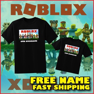 แฟชั่นลำลองและเรียบง่ายRoblox Gaming T Shirt เด็กและผู้ใหญ่พร้อมชื่อที่กำหนดเอง