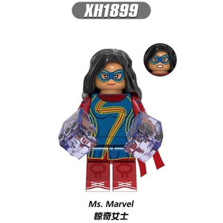 Xh1899 บล็อคตัวต่อ รูป Ms.Marvel ของเล่นสําหรับเด็ก