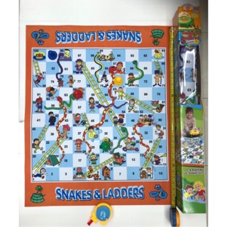 🔥เกมส์งู ขนาดใหญ่ 80×65 cm. Snake &amp; Ladders Mat Game