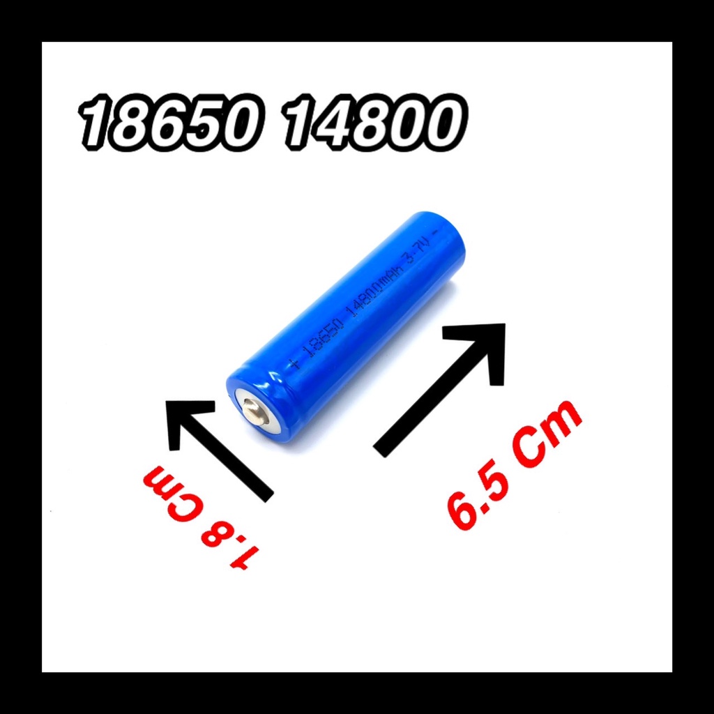 (หัวนูน) 1 ก้อน พร้อมส่ง ถ่านชาร์จ 18650 14800 mAh 3.7v Li-ion for Flashlight Torch 3ffI