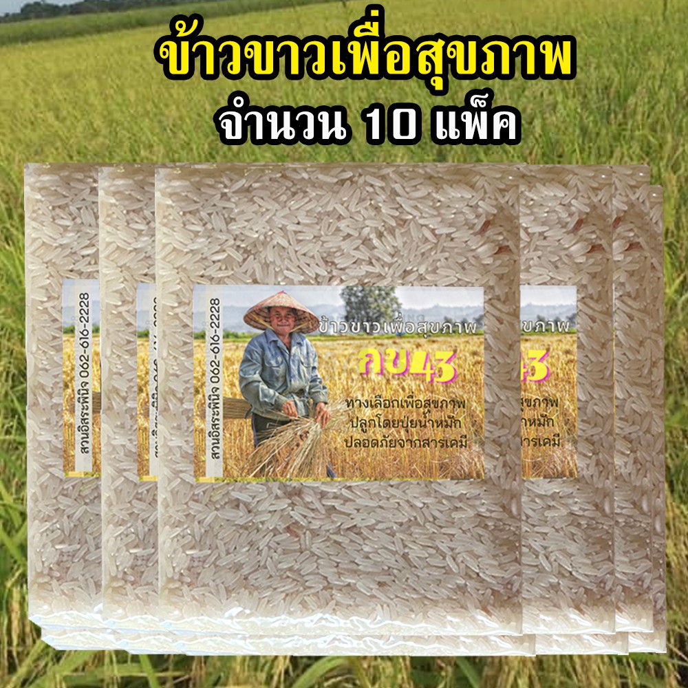 🔥COD🔥 ข้าวขาว กข43 บรรจุ 10 แพ็ค