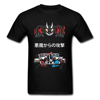 ใหม่ล่าสุด เสื้อยืดลําลอง แขนสั้น พิมพ์ลาย Attack From Demon Attack On Titan Cuphead สไตล์คาวบอย สตรีท สําหรับผู้ชาย