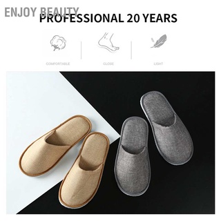 Enjoy Beauty Linen Slippers Family Hotel Beauty Salon Disposable Thickened Non Slip Cotton for Men Women