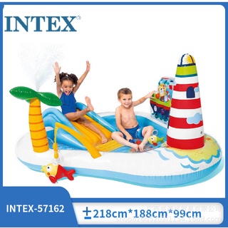 พร้อมส่ง!! สระเป่าลม สไลเดอร์ น้ำพุ ตกปลา ชายหาด ทะเล Free!! ลูกโป่งน้ำ74ลูก [Intexแท้]