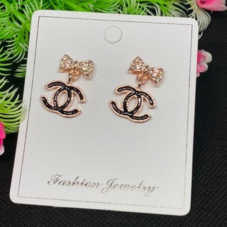 ต่างหูแฟชั่น Channels stud earrings 1 คู่