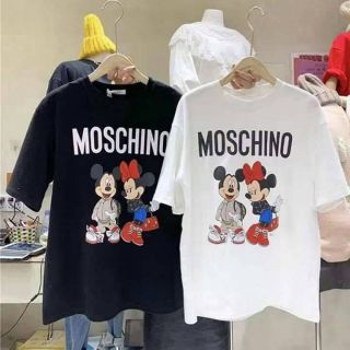 เสื้อยืด MoSCHINO สีขาว-ดำ