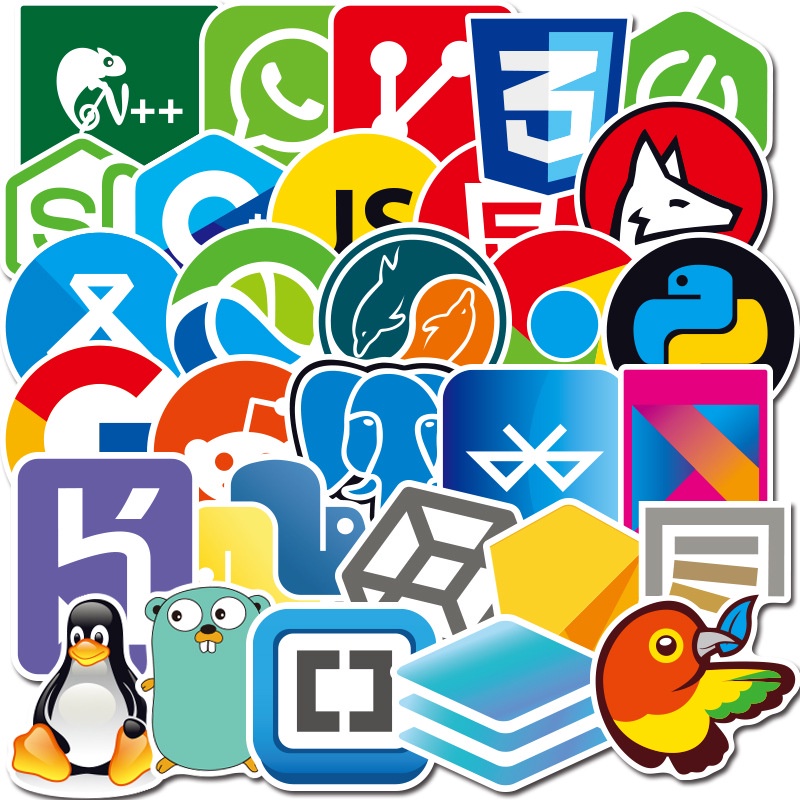 สติ๊กเกอร์ โปรแกรมเมอร์ 108 PCS Programming Sticker Developer Programs Data Computer Sticker DIY