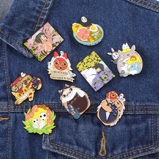 เข็มกลัด ลายการ์ตูนอนิเมะ Totoro Lapel Pin Ramen 9 แบบ เหมาะกับของขวัญคู่รัก