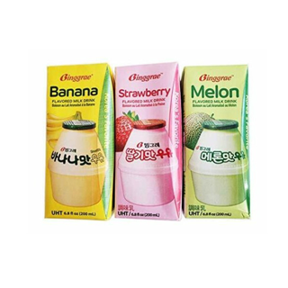 นมกล้วยเกาหลี bingrae banana flavor milk 200g. สินค้ายอดนิยม อร่อยมากต้องลอง strawberry melon lycheepeachmilk 빙그레 우유 모음