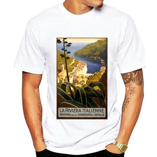 ROUNDคอลูกเรือNeckใหม่ เสื้อยืดลําลอง แขนสั้น พิมพ์ลายโปสเตอร์ Italy Italian Riviera Aielbk89Fjdpec74 สไตล์วินเทจ สําหรั