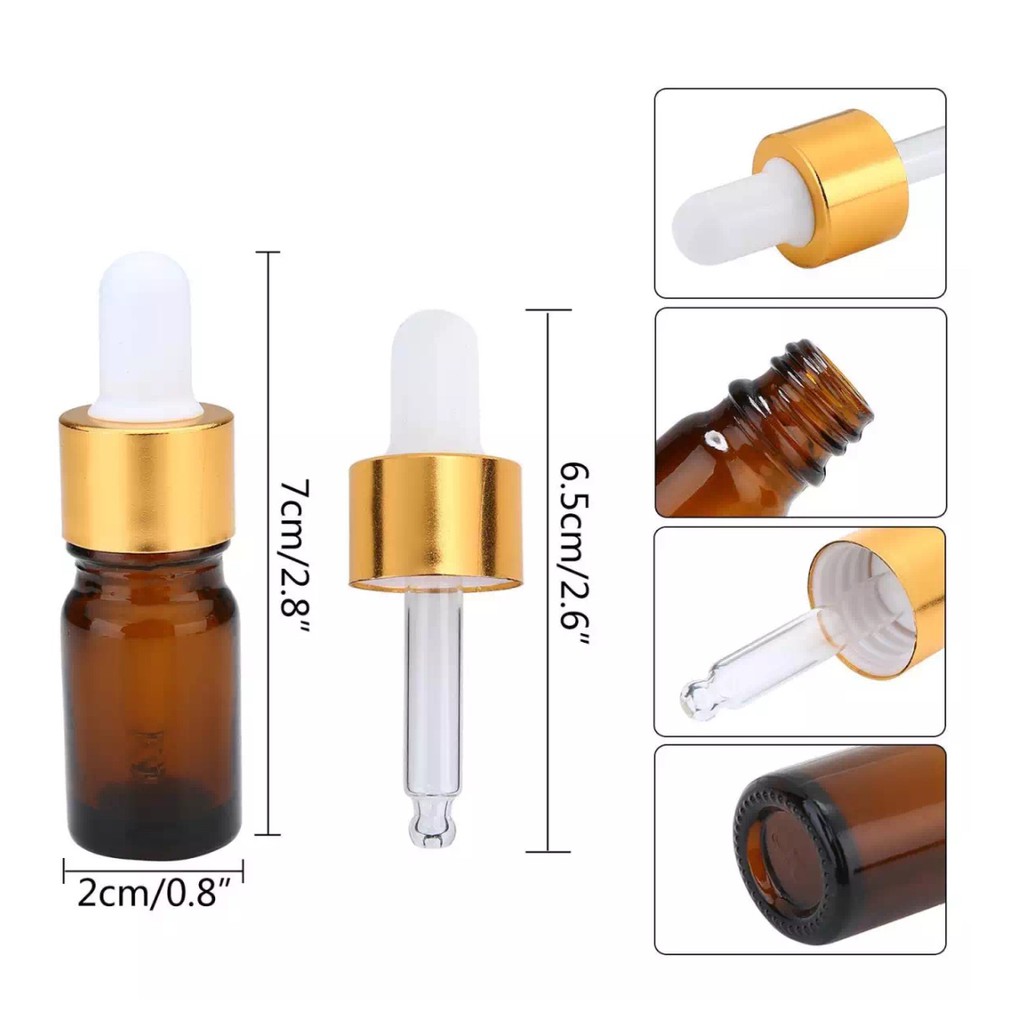 ขวดสีชาอโรม่า พร้อม ดรอปเปอร์  ขนาด 5 ml ลด 50 บาท ใส่โค้ด WSEP7CL4