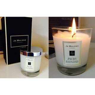 เทียนหอม   Jo Malone London Wood Sage &amp; Sea Salt •  Home Candle  •  200g . พร้อมกล่องและถุง  เทียนหอมกลิ่นบางเบาช่วยให้ห