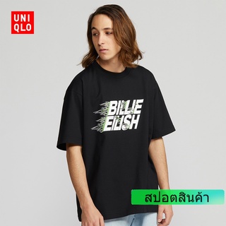 UNIQLO เสื้อยืดแขนสั้นพิมพ์ลาย Billie Eilish สําหรับผู้ชาย 424628 .