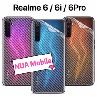 ฟิล์มกันรอยหลัง Realme 6 / 6i / 6Pro ฟิล์มหลังลายเคฟล่า กันน้ำกันเหงื่อ กันรอยขีดข่วน