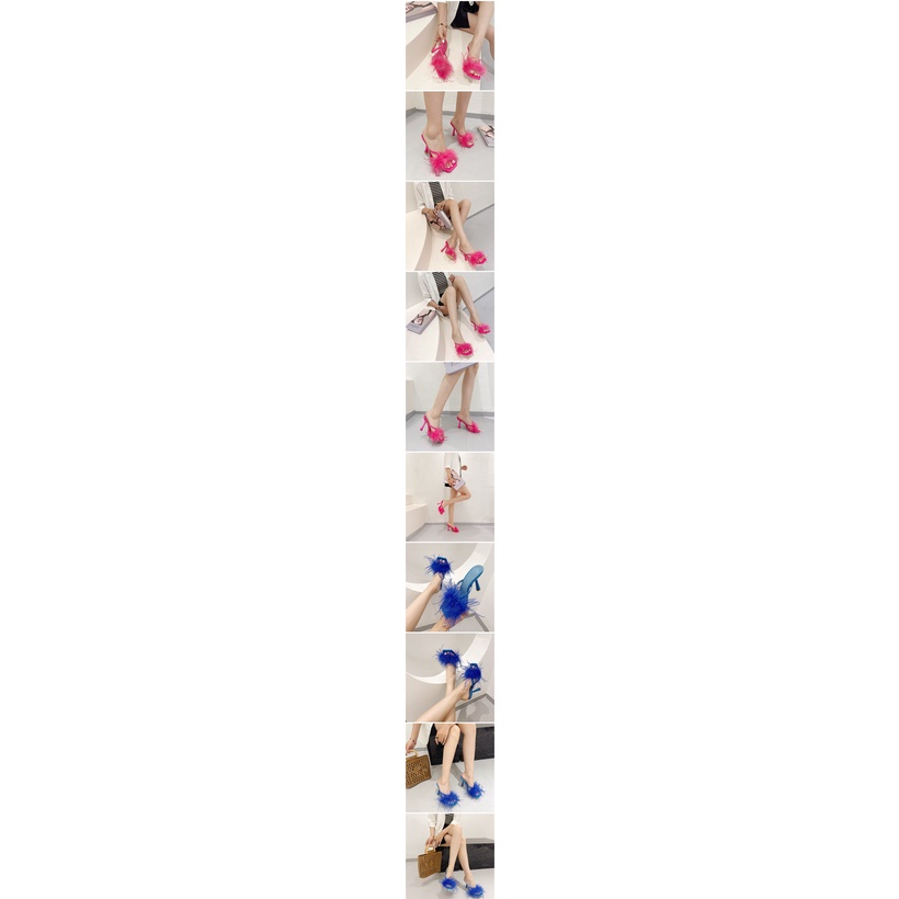 รองเท้าส้นสูง ผ้ากํามะหยี่ขนนิ่ม ขนาดใหญ่ 3.94 นิ้ว หลากสีสัน แฟชั่นสําหรับผู้หญิง (ไซซ์ 35-41)