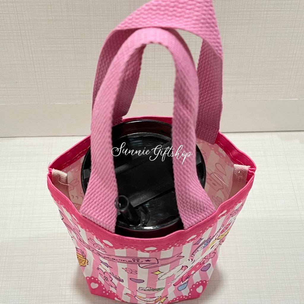 กระเป๋าถือผ้าแคนวาส ถุงใส่แก้วน้ำ ถุงผ้าแคนวาส ทรงสูงพร้อมฐานรองพลาสติก ลายการ์ตูน ขนาดเล็ก - รูปที่ 2