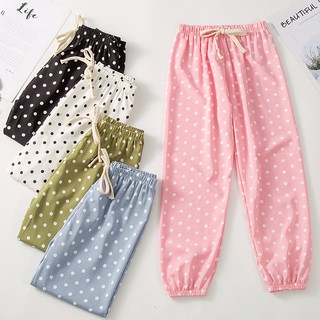 Childrens Pants 💛Big Children Polka Dot Print Casual Long Pants 💜 Kids Long Trousers