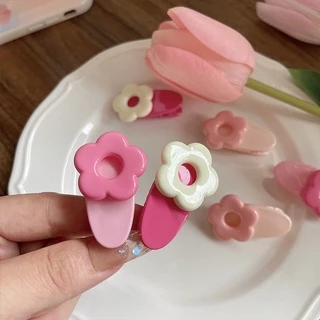 กิ๊บติดผม ลายดอกไม้น่ารัก สีชมพูมาการอง สําหรับเด็กผู้หญิง