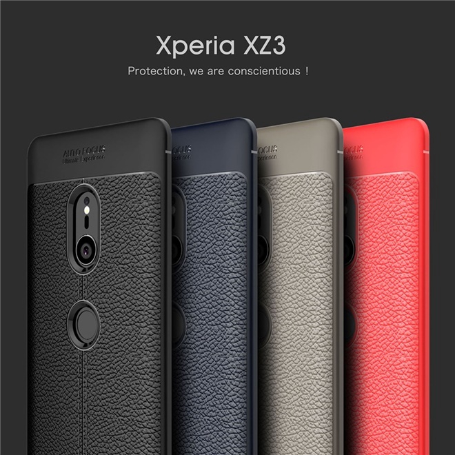 เคส สำหรับ Sony Xperia XZ3 Dermatoglyph Full Cover Leather TPU Case