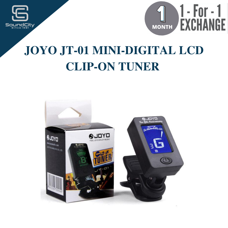 JOYO JT-01 Mini Digital LCD Clip-on Tuner for Chromatic Guitar Bass Violin Ukulele C Ukulele D (Stan