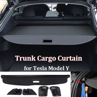 Tesla อุปกรณ์เสริมTrunk Cargo Cover For Tesla Model Y 2022 Security Shield Rear Luggage Carrier Curtain Retractable arti