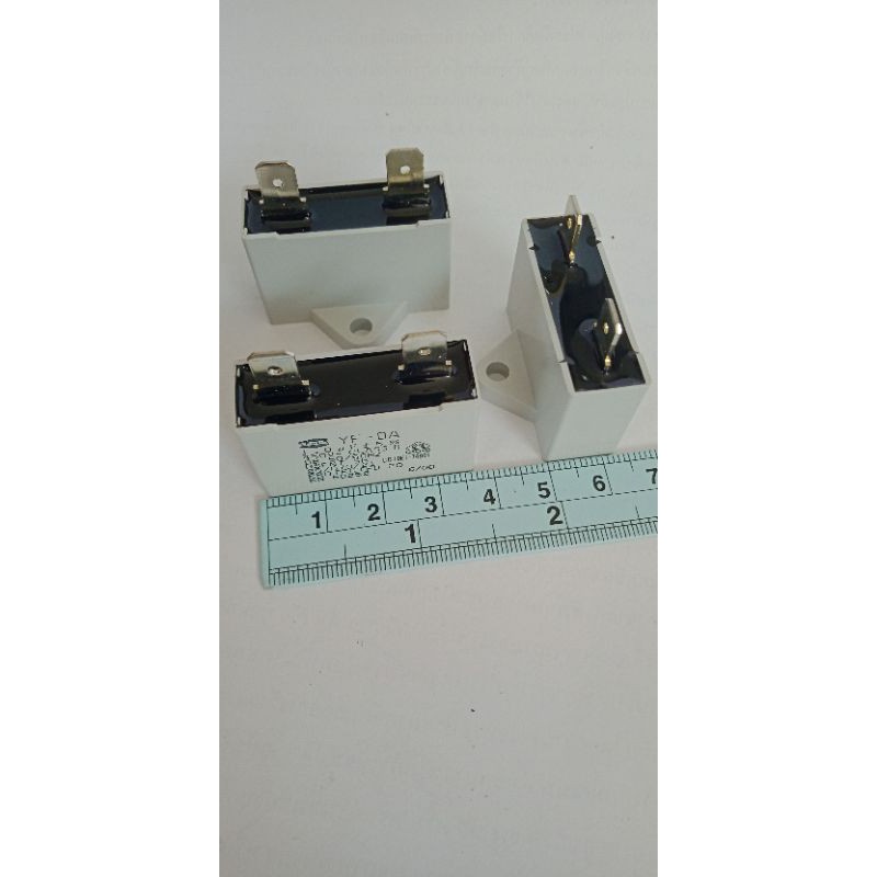 1UF 450VAC Cพัดลมเกรดอย่างดี สีขาวแบบเสียบหางปลา(แพ็ค2ตัว)คาปาซิเตอร์รันนิ่ง CAPสตาร์ทพัดลม 1ไมโคร C