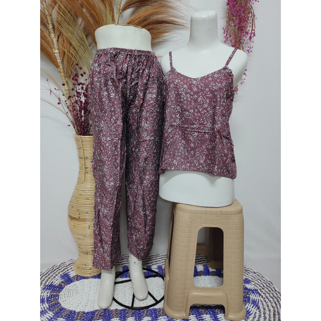 เสื้อกล้าม SET BELLA LONG TROUSERS SLEEPING CLOTHES PAJAMA BEACH BALI RAYON TODAY HOLIDAY VACATION