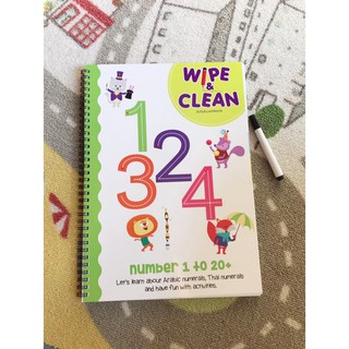 ชุดหนังสือเขียนลบได้ (ตัวเลข)  Wipe &amp; Clean Activity workbook (Version Number)