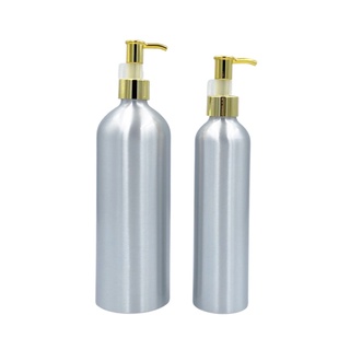 ขวดอลูมิเนียม หัวปั๊ม ขนาด 250/500 มล. Aluminum Pump Bottle Refillable 250/500 ml.