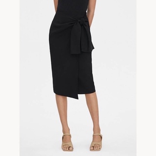 New Pomelo - Side Bow Tie Wrap Skirt - Black size M