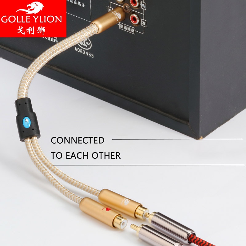 Golley LION สายเคเบิลเอาท์พุต RCA 1 ตัวผู้ เป็น 2 ตัวเมีย หรือ 1 ตัวเมีย เป็น 2 ตัวผู้ สําหรับเครื่องเสียงรถยนต์ - รูปที่ 5