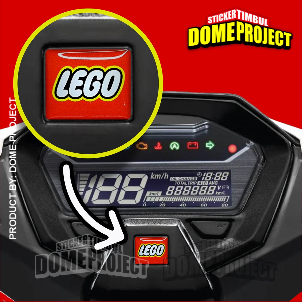 สติกเกอร์โลโก้สัญลักษณ์สไปโดเมเตอร์ HONDA LEGO STICKER แบบนูน อุปกรณ์เสริมสําหรับรถจักรยานยนต์