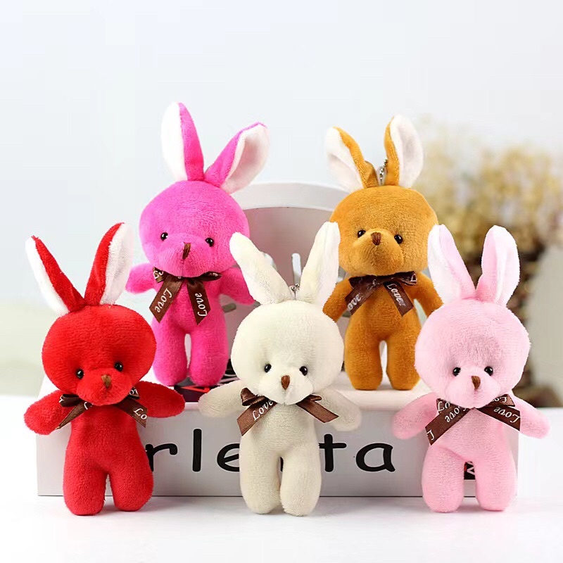 ใหม่ 12สี พวงกุญแจการ์ตูนกระต่าย14.5cm New cartoon rabbit keychain TZX