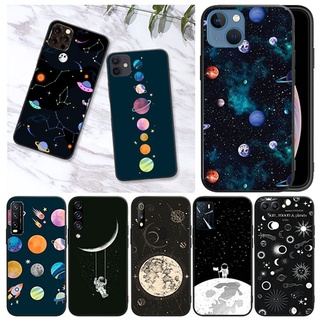 เคสโทรศัพท์มือถือแบบนิ่ม ลายนักบินอวกาศ ดวงจันทร์ สีดํา สําหรับ vivo y11 y12 y15 y17 y19 y20 y20i y20s y11s y5s