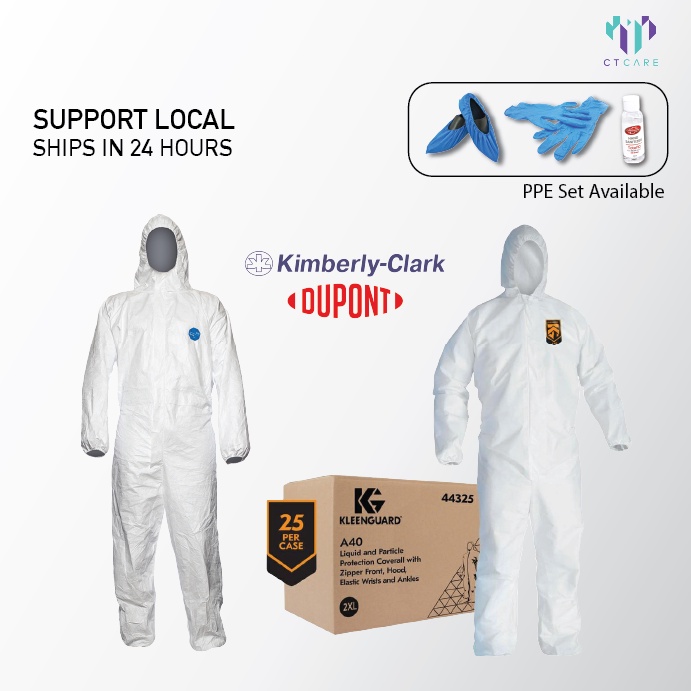 [SG ] Kleenguard Coverall Tyvek Dupont Coverall PPE Set Coverall