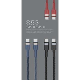ORSEN by Eloop S53 สายชาร์จเร็ว USB Type-C 3A รองรับถ่ายโอนข้อมูล สายถัก USB C to USB C ความยาว 1 เมตร