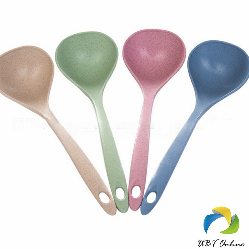 UBT ช้อนซุปทำจากฟางข้าวสาลี กระบวยตักอาหาร กระบวยซุป พลาสติก Plastic soup spoon with long handle ราคา ถูกที่สุด ดีลบีเคเค แกลเลอรีภาพที่ 9