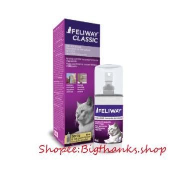 FELIWAY Spray 60 ml. หมดอายุ 06/2026 ช่วยให้สงบและลดความเครียดขณะเดินทาง