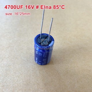 4700UF 16V 85C ELNA SIZE 16X25MM. สีน้ำเงิน CAPACITOR คาปาซิเตอร์