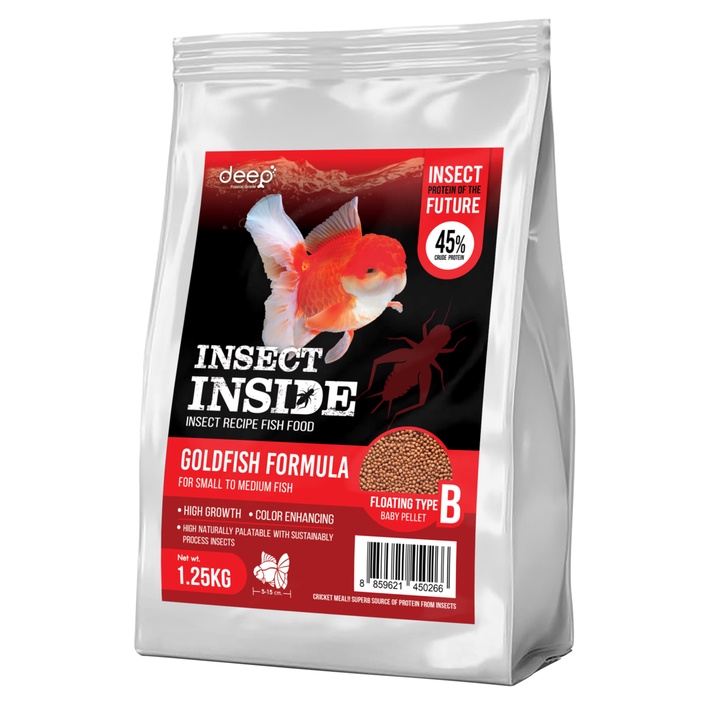 Deep Insect Inside 1.25kg - อาหารปลาทองทุกสายพันธุ์ สูตรเร่งโต&เร่งสี เม็ดลอย ขนาด 1.25กก.(เลือกขนาดเม็ดในรายการ)