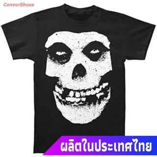 เสื้อยืดแขนสั้น Impact Mens The Misfits Skull &amp; Logo T-Shirt XL Black Popular T-shirts