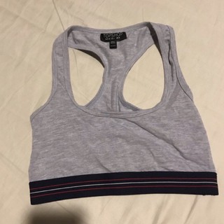 sport bra สีเทา ขอบน้ำเงิน topshop