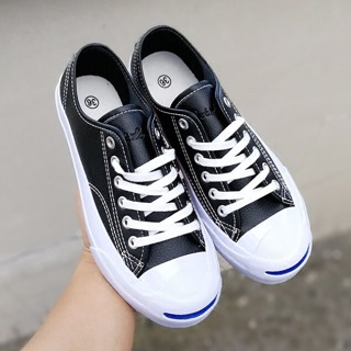 SS598 รองเท้าผ้าใบสไตล์ Jack Purcell หนังนิ่ม งานดี สี - [ดำ ขาว]