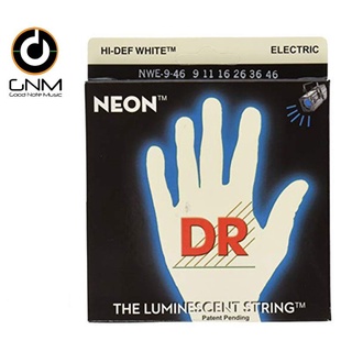 DR Strings Neon สายกีต้าร์ไฟฟ้าแบบเคลือบเรืองแสงสีขาว รุ่น NWE-9 ( 9-42) * Made in USA *