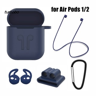 Ej- เคสซิลิโคน แบบพกพา ป้องกันการสูญหาย สําหรับ Air Pods 1/2 5 ชิ้น